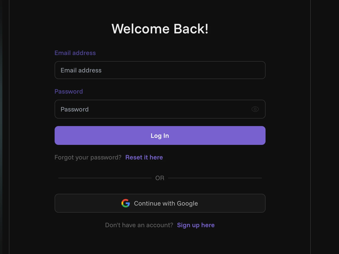 The Futurity login page